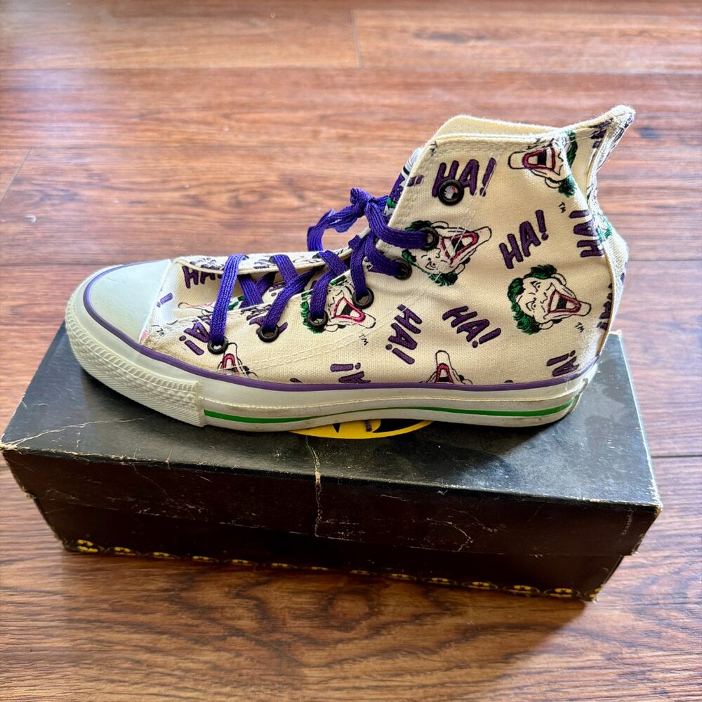 Vintage 1989 Converse Joker Batman USA Hi Tops 6.5 w Box Rare